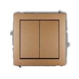 DECO Mechanizm łącznika podwójnego schodowego (dwa klawisze bez piktogramów) złoty metalik