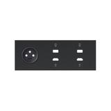 Simon 100 Panel 3-krotny: 1 gniazdo + 1 HDMI + 1 USB + 1 HDMI + 1 USB czarny mat 10020318-238 KONTAKT
