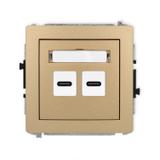 DECO Mechanizm gniazda podwójnego 2xUSB C-C złoty metalik