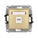 ICON Mechanizm gniazda komputerowego pojedynczego 1xRJ45, kat. 5e, 8-stykowy złoty