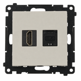 Simon 55 Gniazdo HDMI 2.1 + komputerowe RJ45 kat.6. kaszmirowy TGH21RJ45.01/142