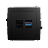 DECO Ładowarka USB podwójna USB C + USB A, 20W max., bez pola opisowego czarny mat 12DCUSBBO-8 KARLIK