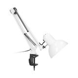 Lampka biurkowa kreślarska DEON przykręcana 60W E27 stalowa biała VIRONE