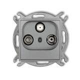 ICON Mechanizm gniazda abonenckiego RTV-SAT końcowego (2 wejścia antenowe) srebrny metalik