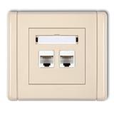 FLEXI Gniazdo komputerowe podwójne 2xRJ45, kat. 6, 8-stykowe beżowy