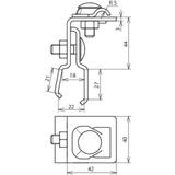 Wspornik dachowy do drutu 6-10 mm, do rąbka stojącego, blacha Zambelli, Al