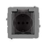 DECO Mechanizm gniazda bryzgoszczelnego z uziemieniem SCHUKO 2P+Z (klapka dymna, przesłony torów prą