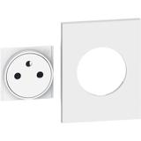 LIVING NOW - PLAKIETKA GNIAZDA PŁASKIEGO 2P+Z - 3 MODUŁY - BIEL, Bticino