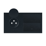 Simon 100 Panel 2-krotny IP44: 1 gniazdo+1 klawisze czarny mat