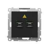 Simon 55 Gniazdo światłowodowe / optyczne podwójne SC/APC Czarny mat