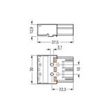 WINSTA wtyk 3-torowy pomarańczowy
