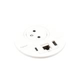 INCARA: DISQ 80 - 2P+Z / USB A+C / RJ45 - 2,0 M-BIAŁY, Legrand