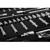 Zestaw kluczy 55 elementów 1/4", satynowy