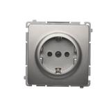Simon Basic Gniazdo wtyczkowe z uziemieniem Schuko z przesłonami torów prądowych16A 250V zaciski śrubowe satynowy BMGSZ1Z.01/29 BMGSz1z.01/29 KONTAKT