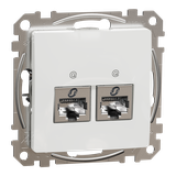 Sedna Design & Elements, gniazdo komputerowe 2xRJ45 kat.6 STP, białe