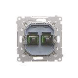 Simon 55 Gniazdo światłowodowe / optyczne podwójne SC/APC Aluminium mat TGS2.01/143 KONTAKT