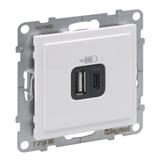 Suno Gniazdo Usb Typa + C 5V 3 A Aluminium 721331 721130 LEGRAND