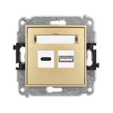 ICON Ładowarka USB podwójna USB C + USB A, 20W max. złoty 29ICUSB-8 KARLIK