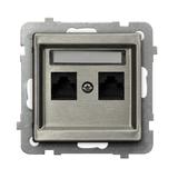 SONATA STAL INOX Gniazdo komputerowe podwójne kat. 5e MMC kolor stal inox GPK-2RM/K/m/37 OSPEL