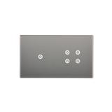 Simon 54 Touch Panel dotykowy S54 Touch 2 moduły 1 pole dotykowe + 4 pola dotykowe srebrna mgła DSTR214/71 KONTAKT