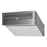 Skrzynka na listy przelotowa SAMOA ze stali nierdzewnej, z zamkiem bębenkowym, inox