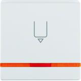 BERKER Q.x Nasadka do łącznika na kartę hotelową z nadrukiem i pomarańczową soczewką biały aksamit 1