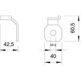 485, ŁAPKA PRZYŁĄCZOWA ŚRUBA M12