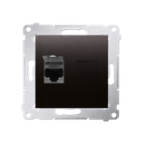 Simon 54 Gniazdo komputerowe pojedyncze RJ45 kategoria 6 ekranowane z przesłoną przeciwkurzową antra