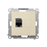 Simon 55 Gniazdo komputerowe pojedyncze RJ45 kategoria 6 ekranowane z przesłoną przeciwkurzową Szamp