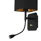 Milagro kinkiet Napoli E27 + LED 1W 90lm 4000K czarno/złoty ML6366