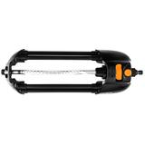 Zraszacz oscylacyjny, metalowy pałąk, 18 dysz, regulacja siły strumienia