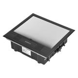 Puszka podłogowa na gniazda modułowe 6 x 45x45mm lub 12 x 22,5x45mm, pokrywa: stal nierdzewna, czarn