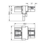 WINSTA rozgałęźnik typu T 3-torowy 1 x wtyk / 2 x gniazdo pomarańczowy
