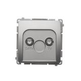 Simon Basic Gniazdo antenowe TV-DATA 1x wejście: 5–1000 MHz satynowy