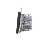 Simon 55 Przycisk zwierny pojedynczy zwierny z podświetleniem LED szybkozłączka Czarny mat