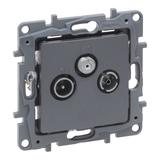 NILOE SELECTION - GNIAZDO TV-RD-SAT PRZELOTOWE 14 DB STAL, Legrand