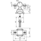 Wspornik DEHNhold do iglic 16 mm, z kołkiem M8x50 mm, NIRO