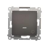 Simon 54 Przycisk „dzwonek” z podświetleniem LED 10A 250V szybkozłączka brąz mat DD1L.01/46 KONTAKT