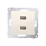 Simon 54 Ładowarka 2 x USB 2.1 A 5V DC 230V kremowy
