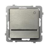 SONATA STAL INOX Przycisk zwierny /światło/ z podświetleniem niebieskim kolor stal inox ŁP-5RMS/m/37 OSPEL