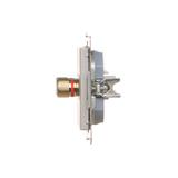 Simon 55 Gniazdo głośnikowe pojedyncze Przekrój przewodów dla wyjścia do 6 mm2 Aluminium mat TGL.01/143 KONTAKT