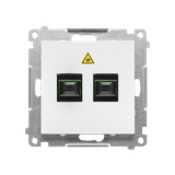 Simon 55 Gniazdo światłowodowe / optyczne podwójne SC/APC Biały mat