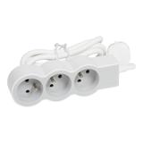 PRZEDŁUŻACZ STANDARD 3X2P+Z, Z PRZEWODEM 3.0 METRA 3X1.5 MM2 - BIAŁY/JASNOSZARY, Legrand