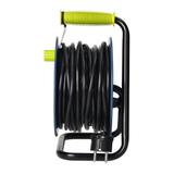 Przedłużacz bębnowy MINI, 4 gniazda 2P+Z, metalowy stojak, polwinit H05VV-F 3x1mm2 , długość 15m, limonkowy OR-AE-1339/L ORNO