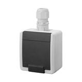 AQUANT 2K gniazdo natynkowe pojedyncze z uziemieniem 2P+Z IP 65 - kolor szary 7035/7016 5041-65 EP Nasielsk