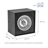 CHLOE AR111 GU10 IP20 kwadratowa czarna ruchoma