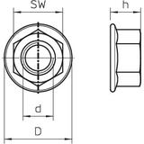 DIN 6923 M12 VA, Nakrętka z kołnierzem