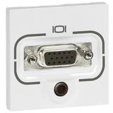 Mosaic Gniazdo Hd15 Żeńskie + Jack 3,5 Mm Złącza Śrubowe - 2 Moduły Białe 078774 LEGRAND
