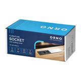 Gniazdo wpuszczone w blat przesuwana pokrywa 2 gniazda USB C + USB srebrne 1,8m OR-GM-9043/G ORNO