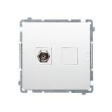 Simon Basic Gniazdo antenowe typu F pojedyncze  biały